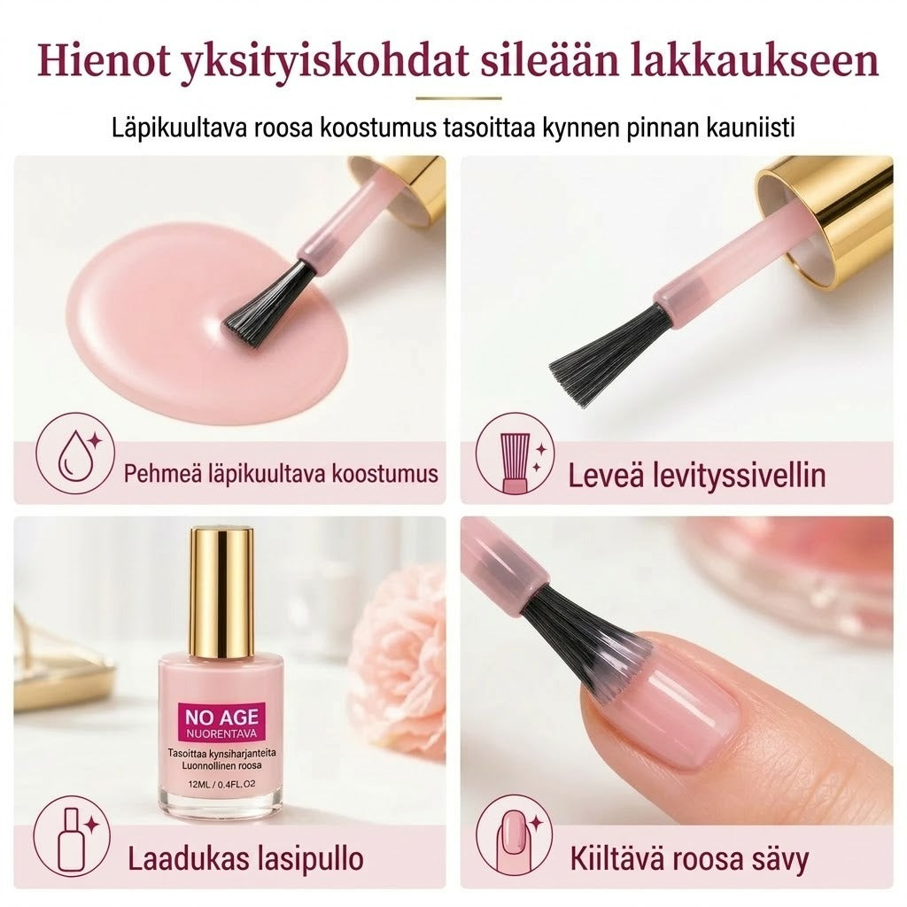 Kynsien juonteita tasoittava lakka luonnollisella kiillolla