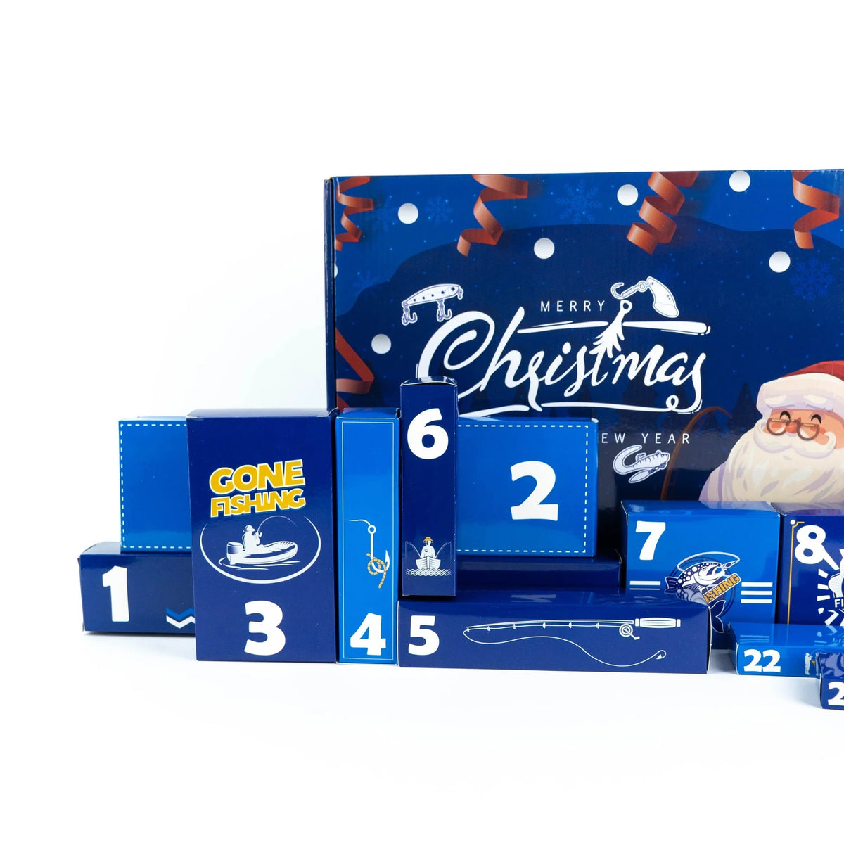 Suuri kalastusaiheinen adventtikalenteri jouluksi