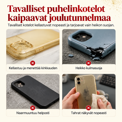 Kimaltava joulukuusikuvioinen puhelimen suojakuori