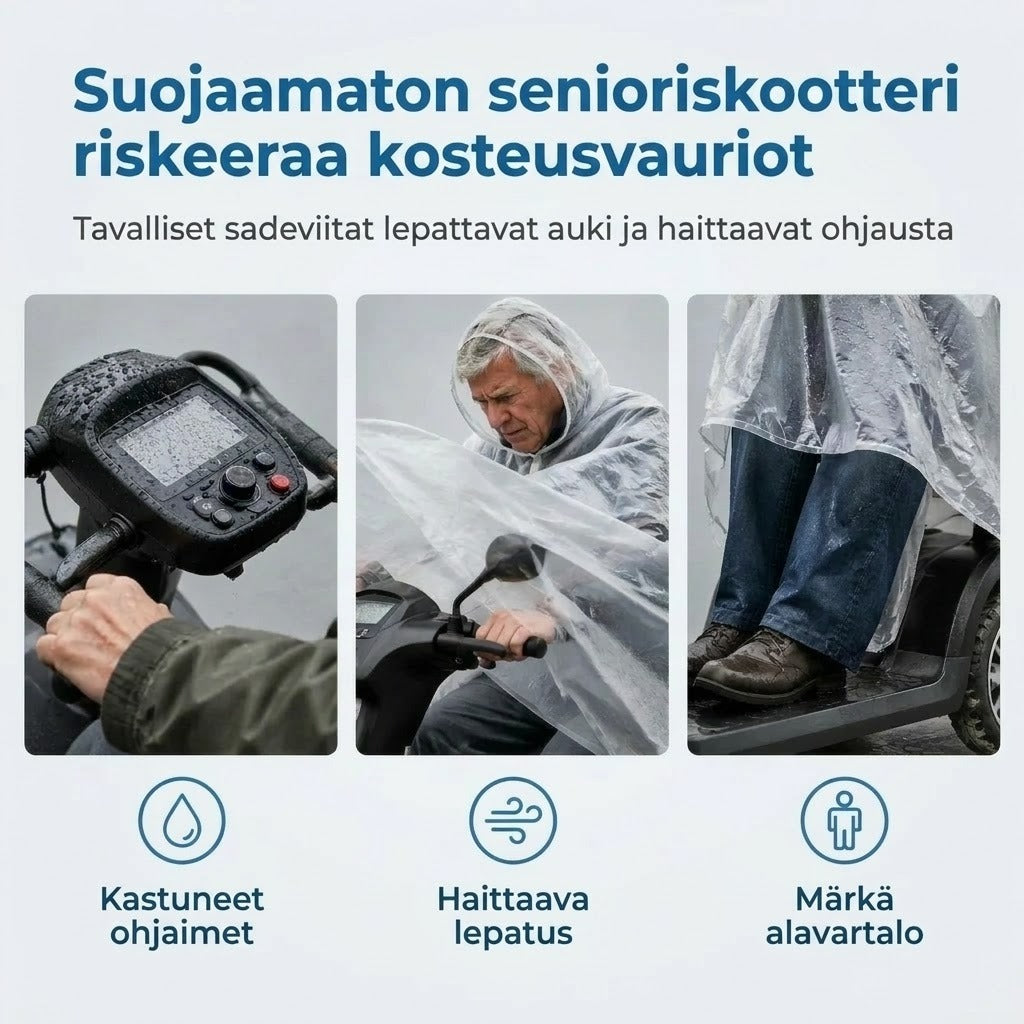 Erittäin suuri vedenpitävä PVC-sadesuoja sähköskoottereihin