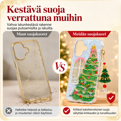 Kimaltava joulukuusikuvioinen puhelimen suojakuori