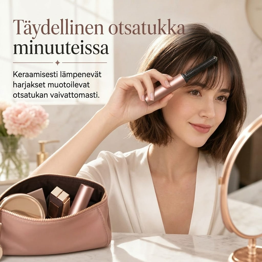 Langaton lämpenevä volyymikampa otsatukalle ja päälakialueelle