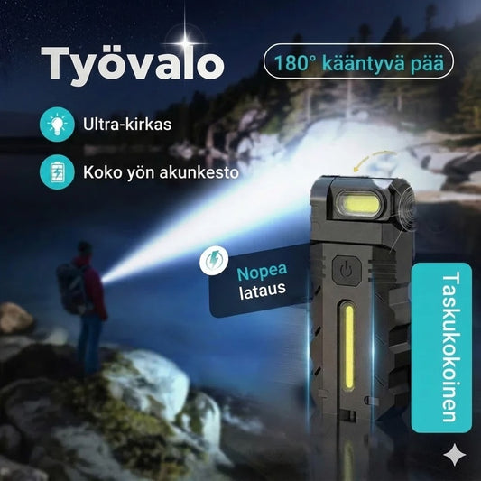 LED-työvalo 180° kääntyvällä päällä